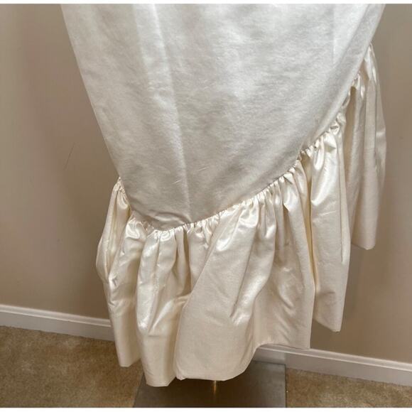 Rasario Ruffled Silk Crepe Corset Strapless Two Tone Asymmetric Midi Dress Sz 4 - Picture 6 of 13